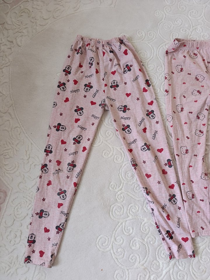 Kız Çocuk Dantel Detaylı Pembe Tayt - Görsel 2