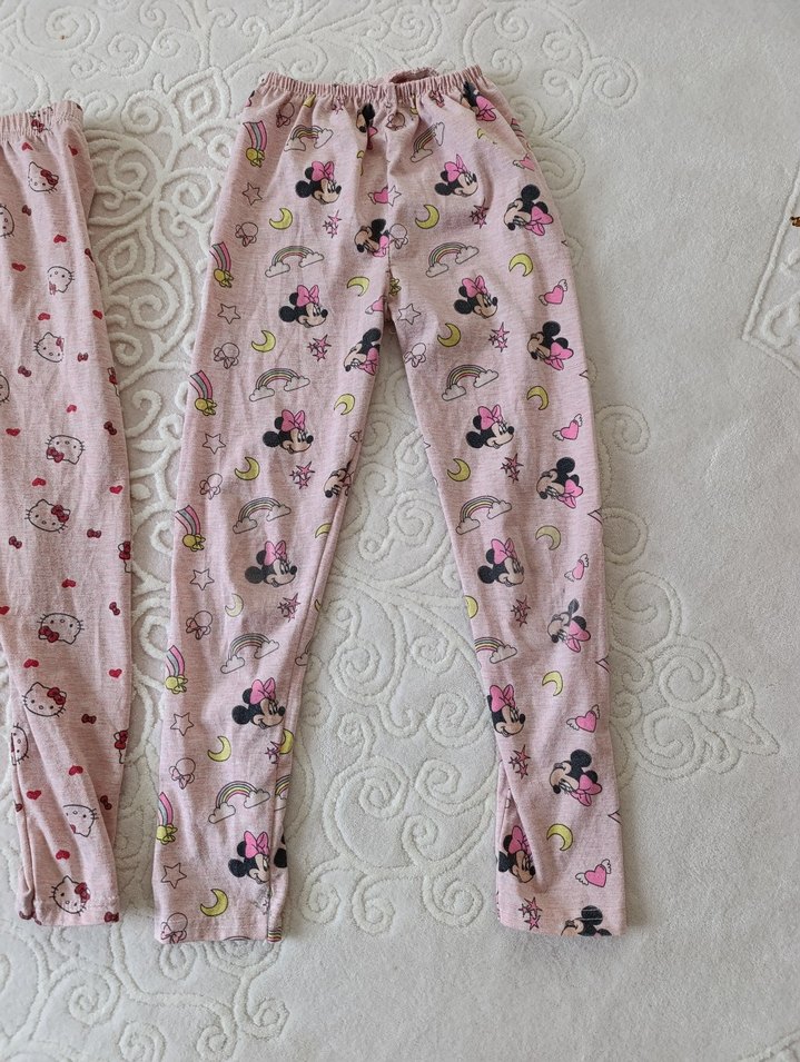 Kız Çocuk Dantel Detaylı Pembe Tayt - Görsel 4