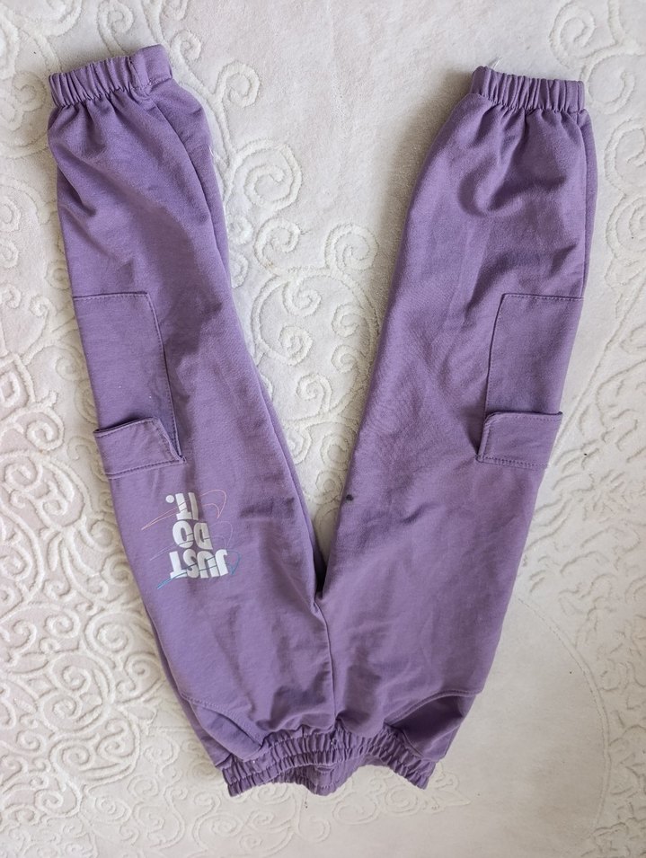 Mor Rahat Kesim Kız Eşofman Altı - Görsel 2