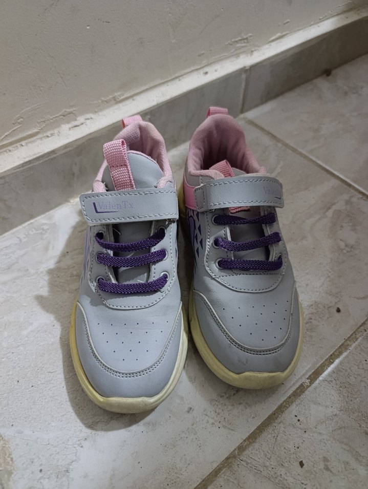 Mor ve Gri Kız Çocuk Spor Ayakkabı - Görsel 2