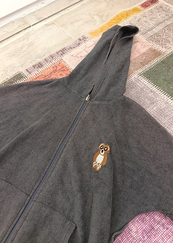 Gri Kapüşonlu Erkek Çocuk Fermuarlı Polar - Görsel 2