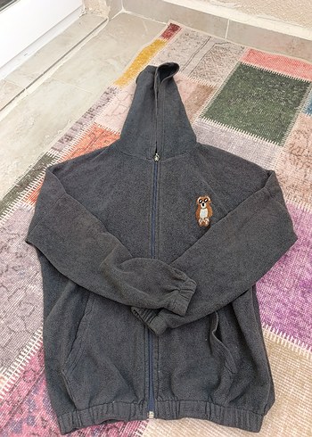 Gri Kapüşonlu Erkek Çocuk Fermuarlı Polar - Görsel 3