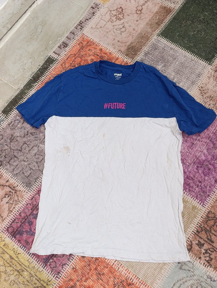 Mavi Beyaz Erkek Tişört #FUTURE - Görsel 3