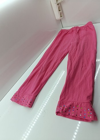 Renkli Payetli Pembe Kız Tayt/KAPRİ