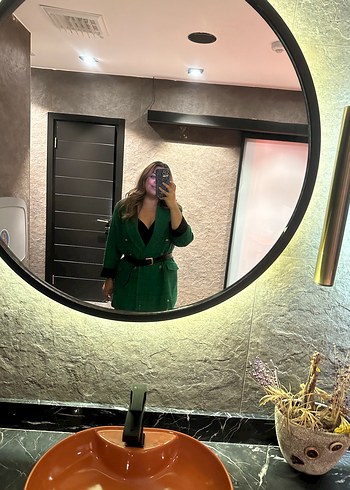 46 Beden Yeşil Tüvit Blazer Ceket