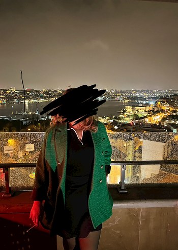 Yeşil Tüvit Blazer Ceket