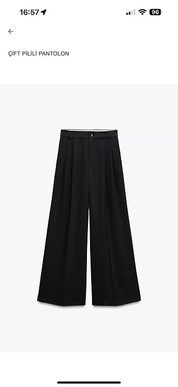 ZARA SİYAH PİLİSELİ PANTOLON