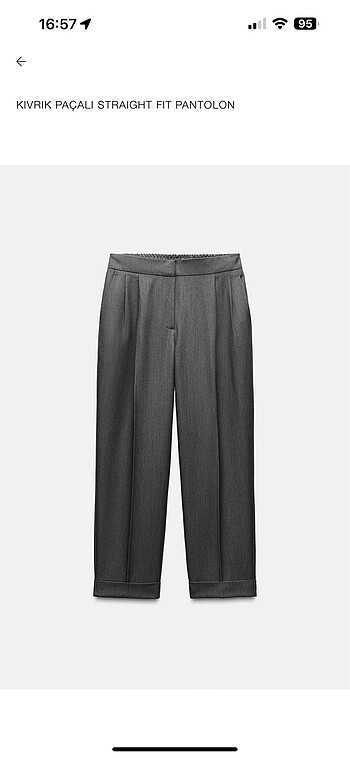 ZARA GRİ PAÇALARI KATLI PANTOLON