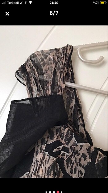 Kahve-sıyah şifon astarlı elbıse - Görsel 5