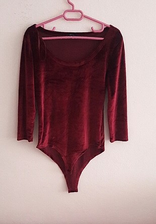 bordo kadife çıtçıtlı body
