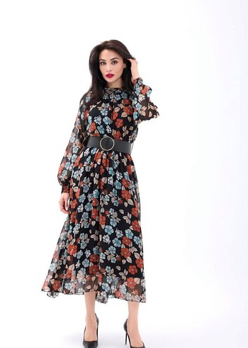 Zara Çiçek Desenli Uzun Bohem Elbise