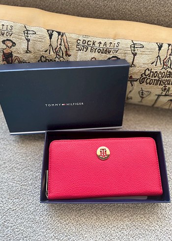 Tommy Hilfiger Kırmızı Deri Kadın Cüzdan