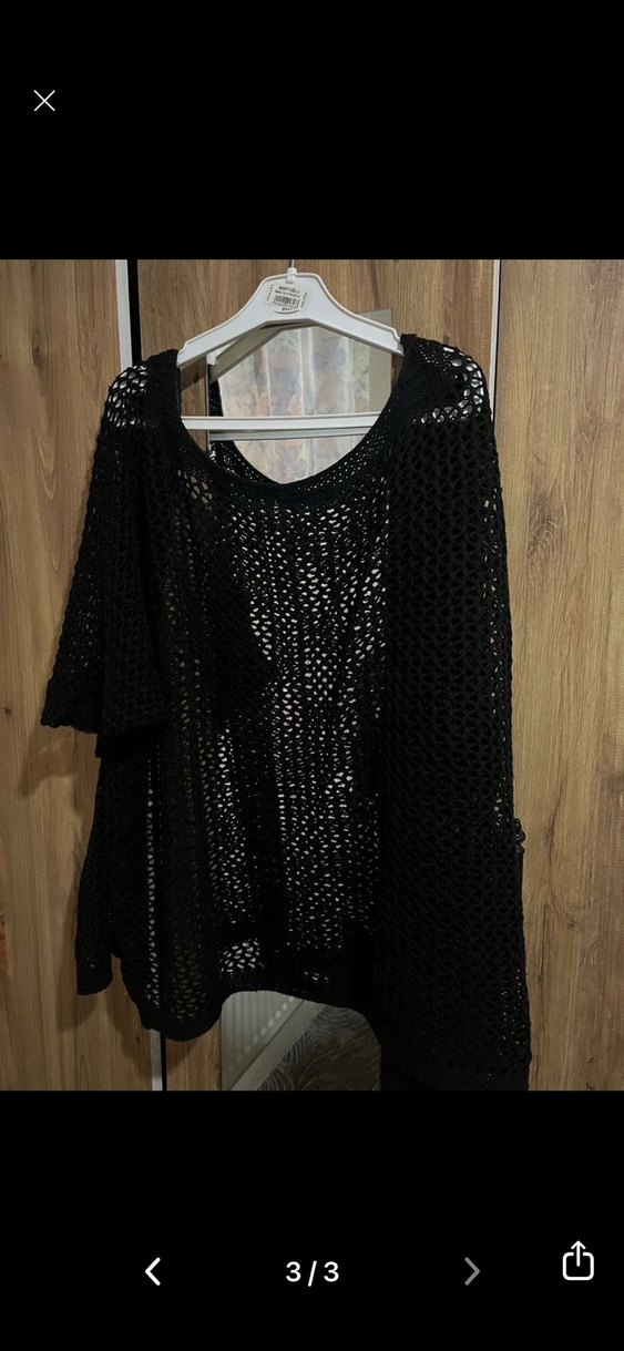 Siyah Örgü Kadın Hırka - Görsel 3