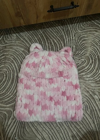 Kahverengi Örgü Kadın Bere - Görsel 3