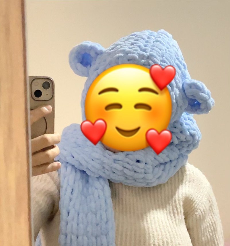 Beyaz Örme Bere ve Atkı Seti - Görsel 3