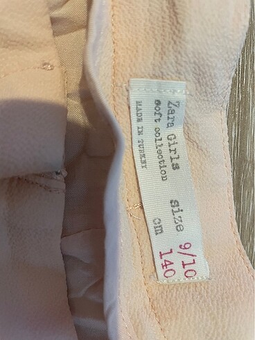 9 Yaş Beden Zara 9-10 yaş kız çocuk pembe şort