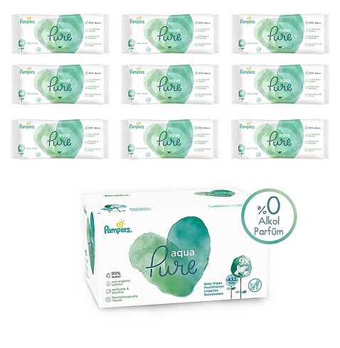 Pampers Aqua pure ıslak mendil 9 ?? 48 adetli