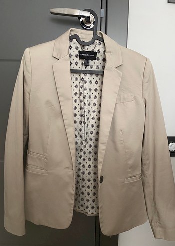 Mango Bej Kadın Düğmeli Blazer Ceket