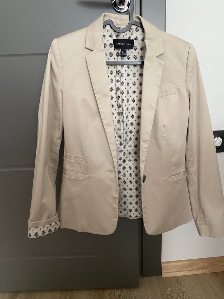 Mango Bej Kadın Düğmeli Blazer Ceket - Görsel 3