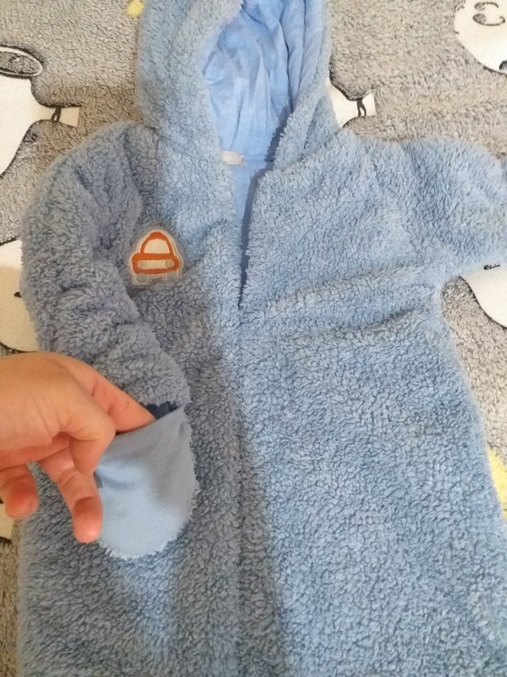 Mavi Kürklü Bebek Tulumu - Görsel 2