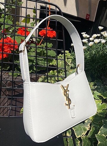 Beyaz YSL baget el ve kol çantası