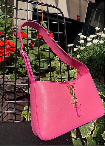 Pembe YSL baget el ve kol çantası