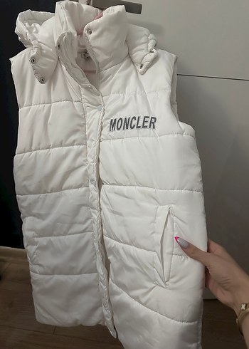 m Beden Beyaz Moncler Kadın Şişme Yelek