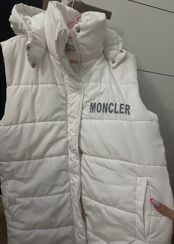 Beyaz Moncler Kadın Şişme Yelek