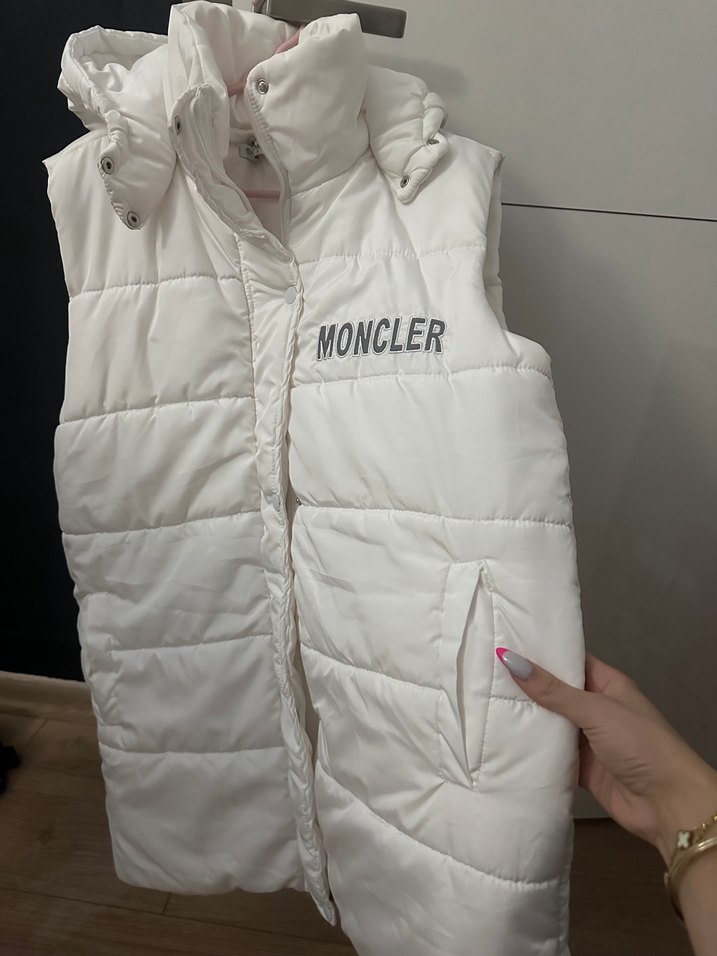 Beyaz Moncler Kadın Şişme Yelek - Görsel 3