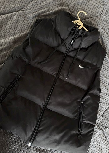 Siyah Nike Fermuarlı şişme Yelek - Görsel 3
