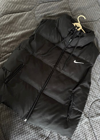 Siyah Nike Fermuarlı şişme Yelek - Görsel 4