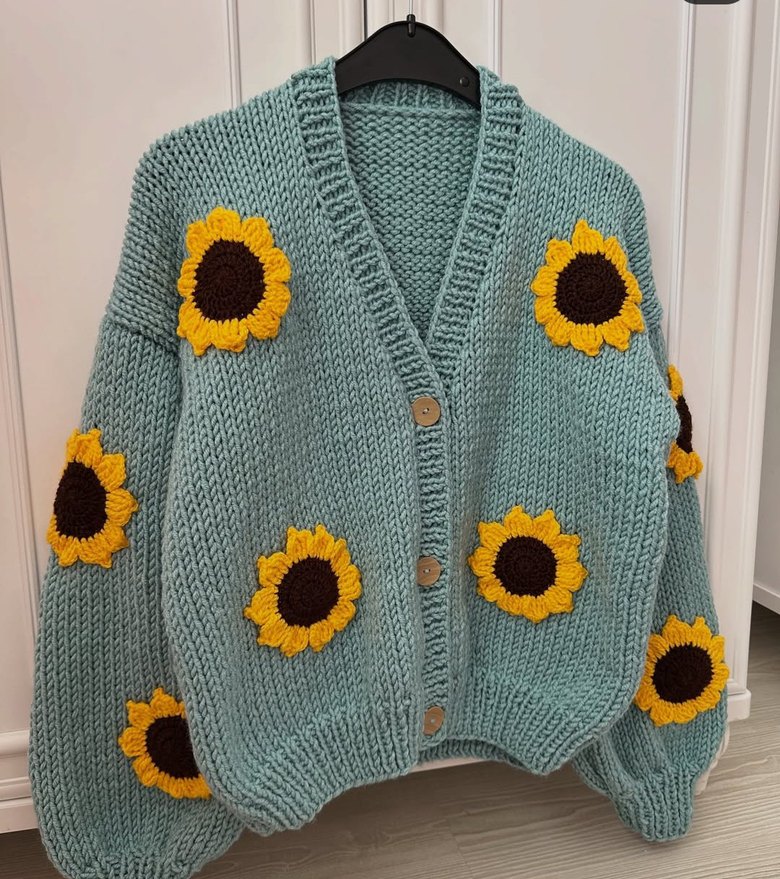 Sarı Nakışlı Bohem Kadın Hırka - Görsel 3