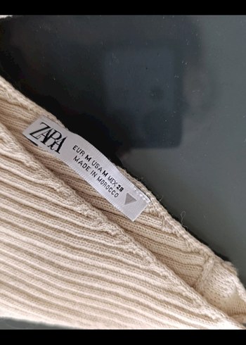 Krem V Yaka triko Örgü Kadın Atlet - Görsel 2