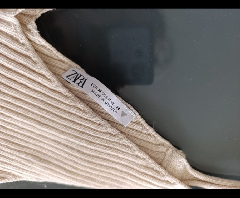 Krem V Yaka triko Örgü Kadın Atlet - Görsel 2