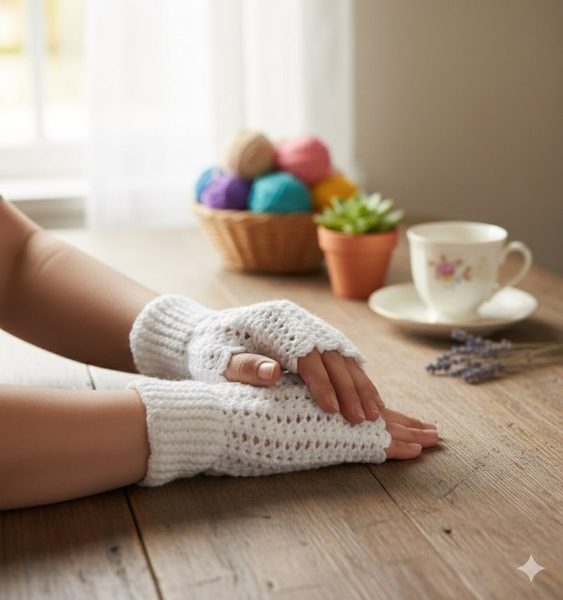 Dantel Detaylı Bohem Kadın Eldiveni - Görsel 2