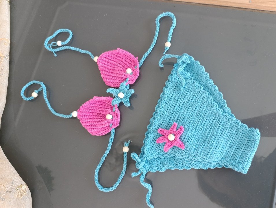 Bohem Tarz Turkuaz İp Askılı Bikini - Görsel 2