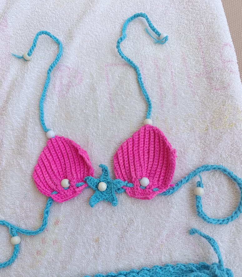 Bohem Tarz Turkuaz İp Askılı Bikini - Görsel 3