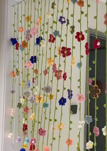 Renkli Bohem Çiçekli Perde - Görsel 2