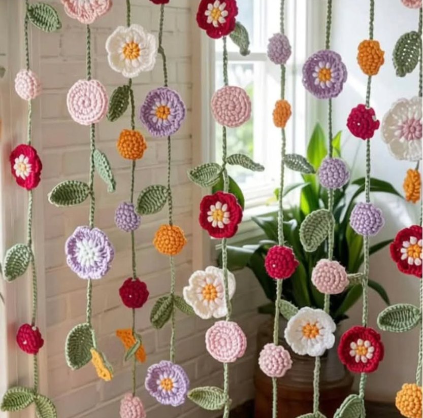 Renkli Bohem Çiçekli Perde - Görsel 3