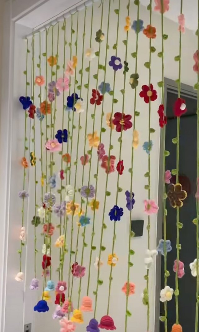 Renkli Bohem Çiçekli Perde - Görsel 2