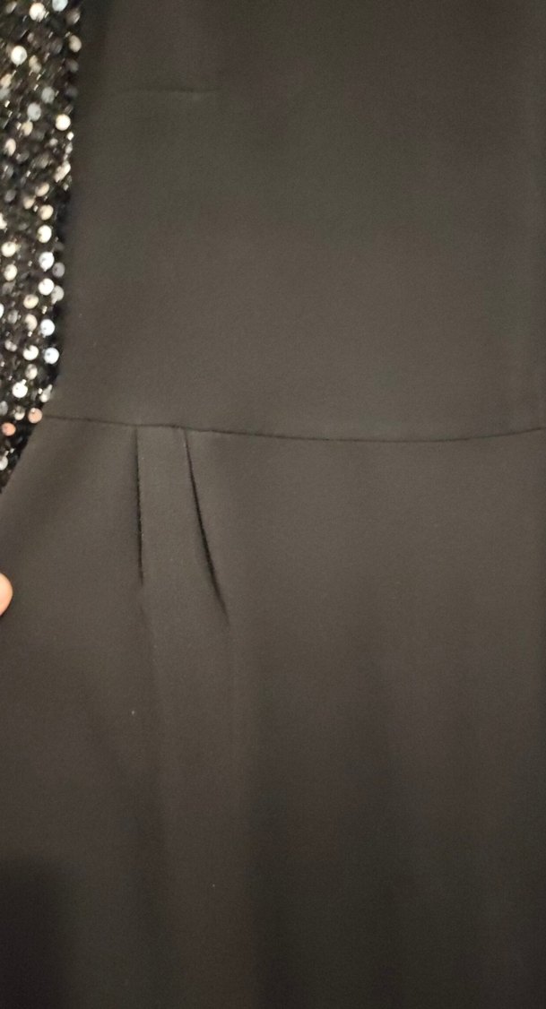 Uzun Kollu Siyah Payetli Uzun Elbise - Görsel 5