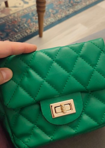 Yeşil Deri Kadın Çanta - Görsel 6