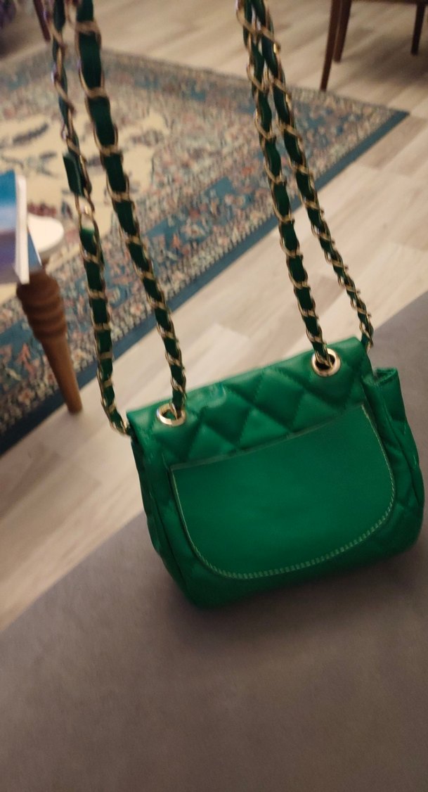 Yeşil Deri Kadın Çanta - Görsel 4