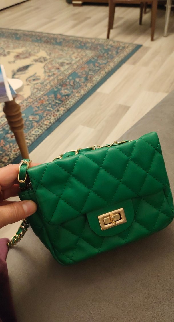 Yeşil Deri Kadın Çanta - Görsel 2