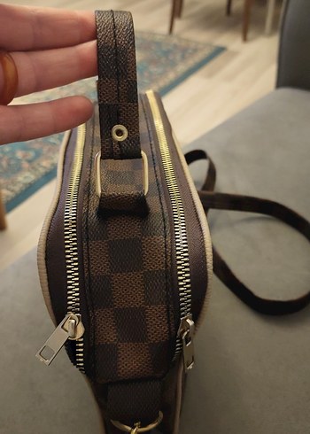 Kahverengi Ekose Deri Kadın El Çantası - Görsel 5