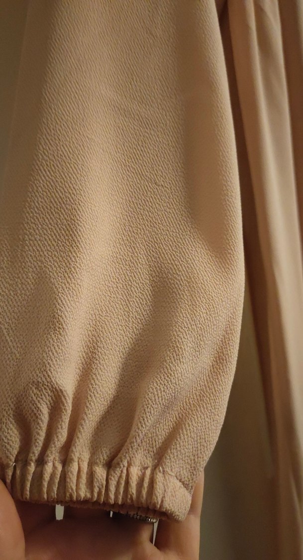 Drapeli Bej Uzun Elbise - Görsel 3