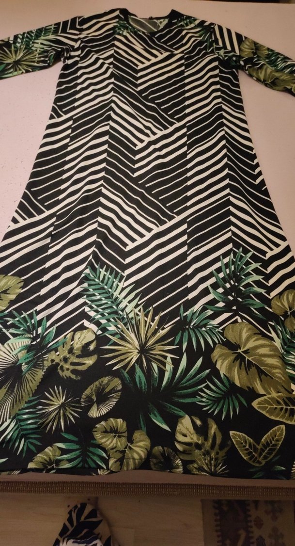 Yeşil Desenli Uzun Bohem Elbise - Görsel 2