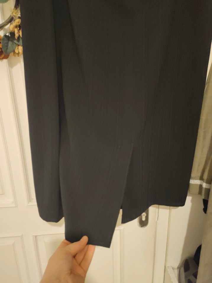 Drapeli Siyah Uzun Kadın Etek - Görsel 3