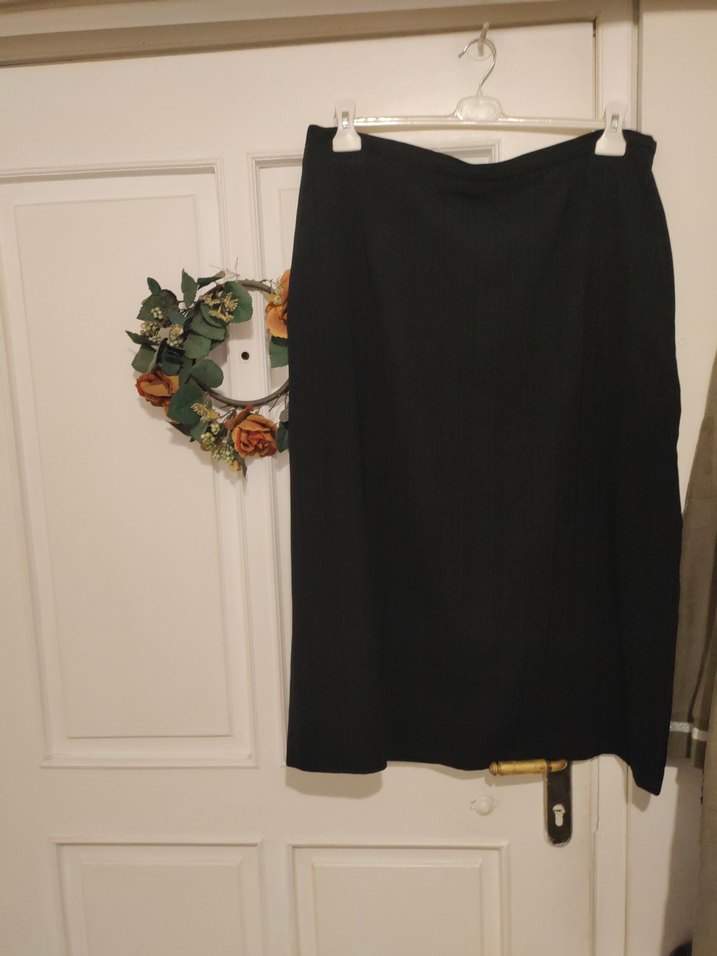 Drapeli Siyah Uzun Kadın Etek - Görsel 2