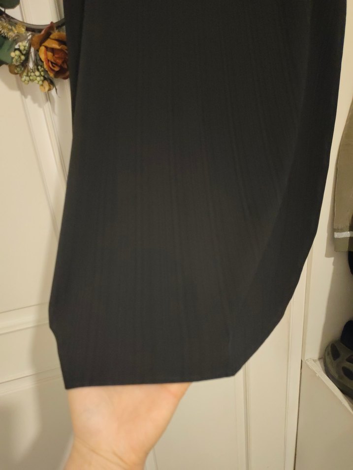 Drapeli Siyah Uzun Kadın Etek - Görsel 5